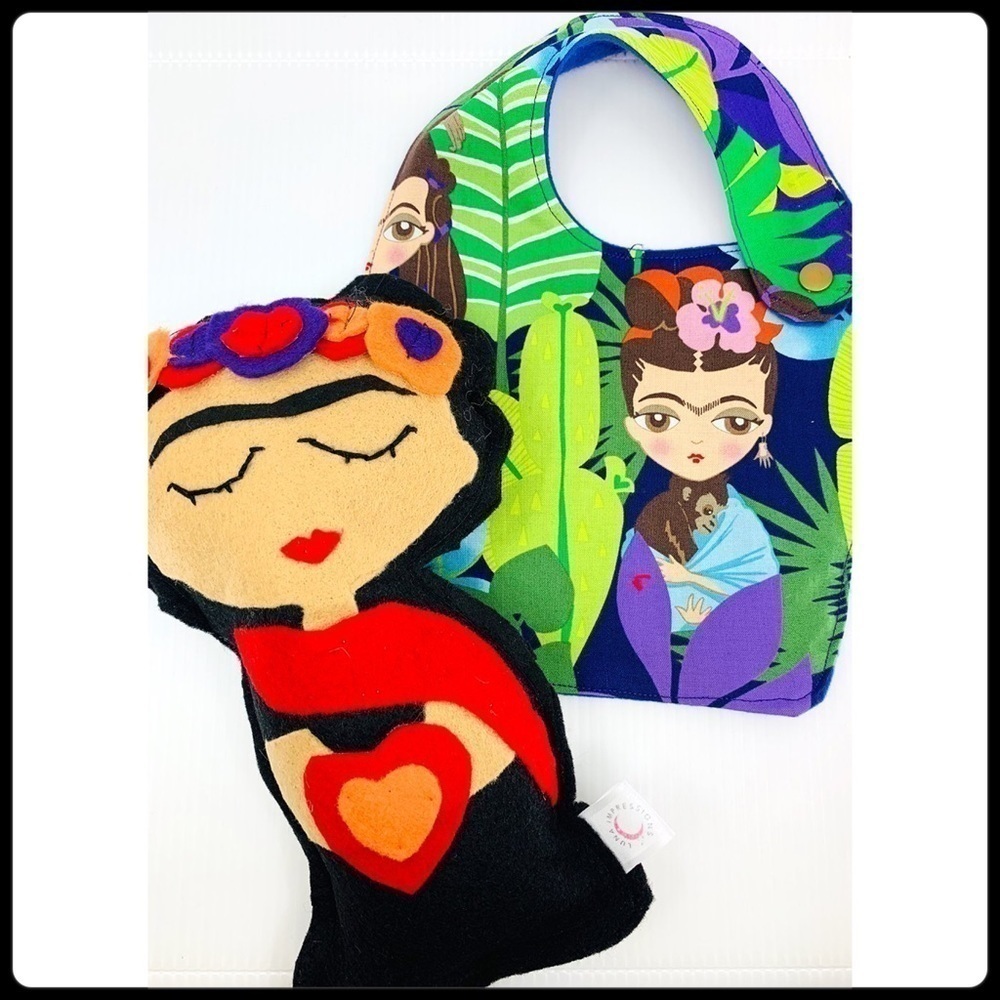 Handmade Frida Plush & Bib Bundle gift set NWT